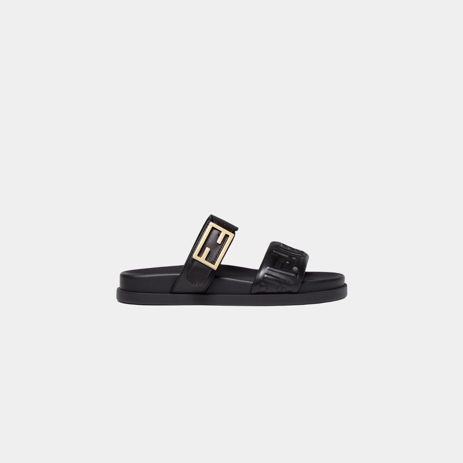 Feel Slides In Black Nappa Leather