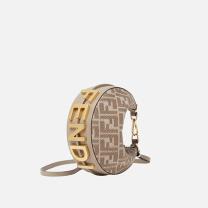 Fendigraphy Mini Bag In Denim Effect FF Jacquard