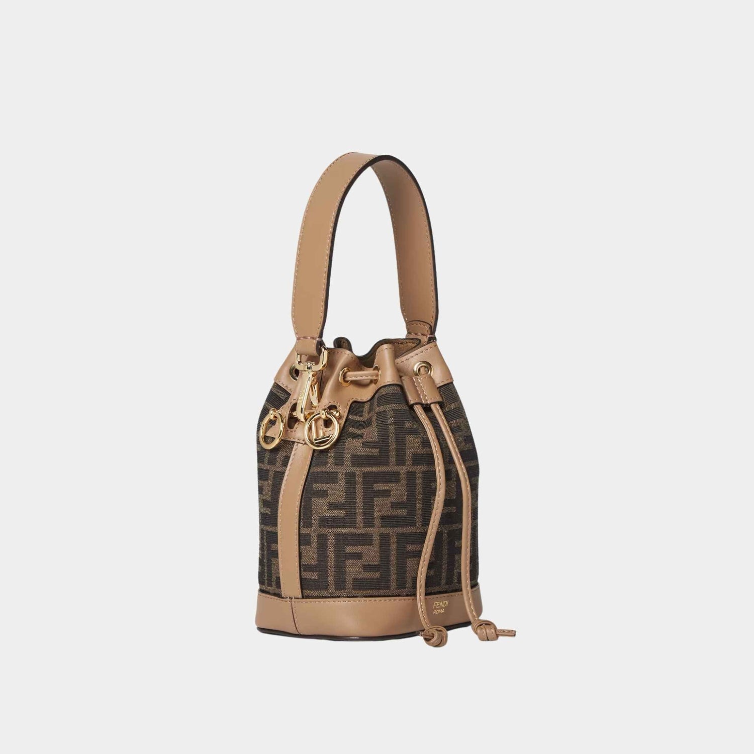 Mon Tresor Brown FF Fabric Mini-Bag