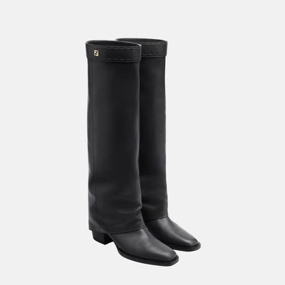 Fendi Show High Heeled Boots In Leather