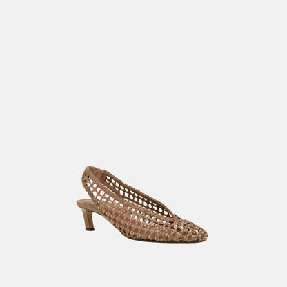 Slingbacks Leather Low Heeled