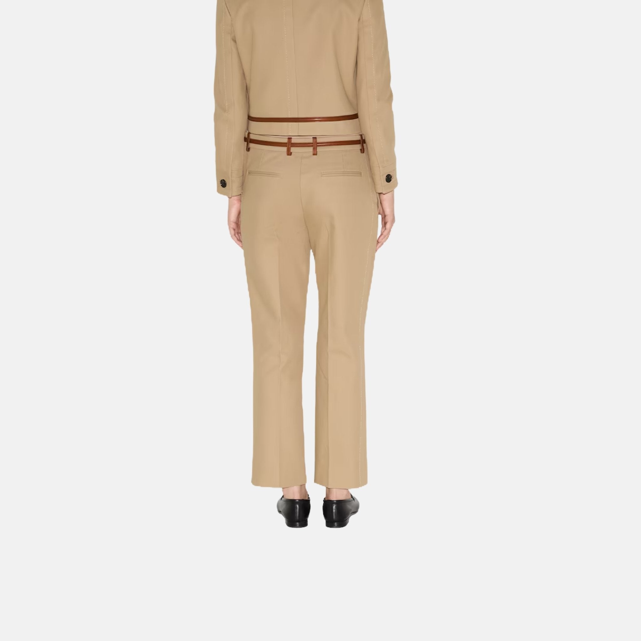 Cotton Drill Trousers With Horsebit