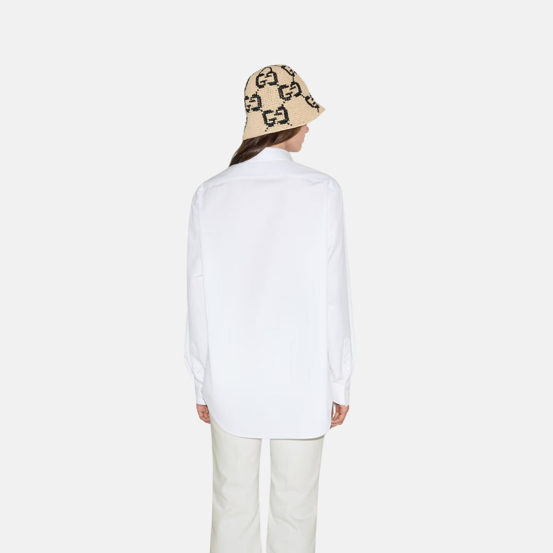 Cotton Poplin Shirt With Gucci Logo