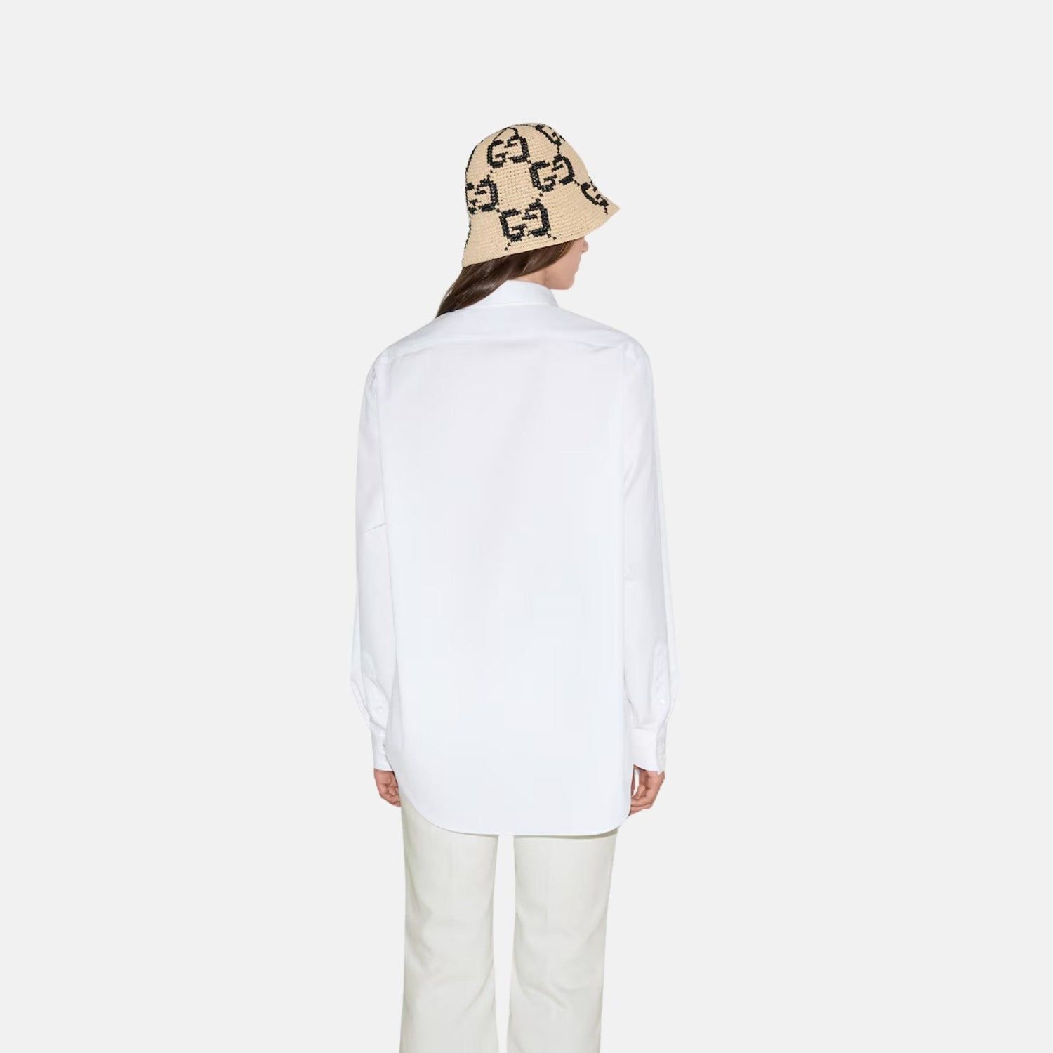 Cotton Poplin Shirt With Gucci Logo