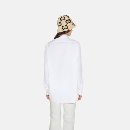 Cotton Poplin Shirt With Gucci Logo