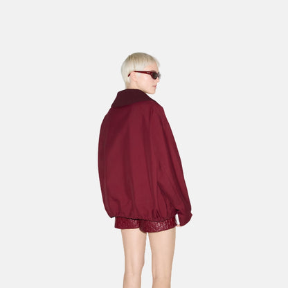 Embossed Gabardine Bomber Jacket