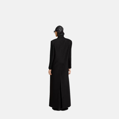 GG Silk Wool Crepe Double Breasted Coat