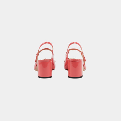 Horsebit Mid-Heel Patent Leather Pump