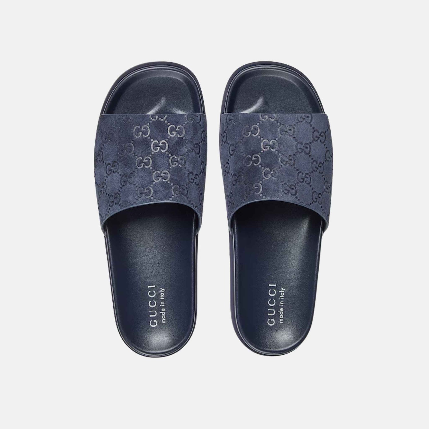 Mens Slide Sandal In GG Suede