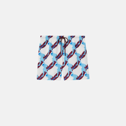 Printed Technical Poplin Swim Short