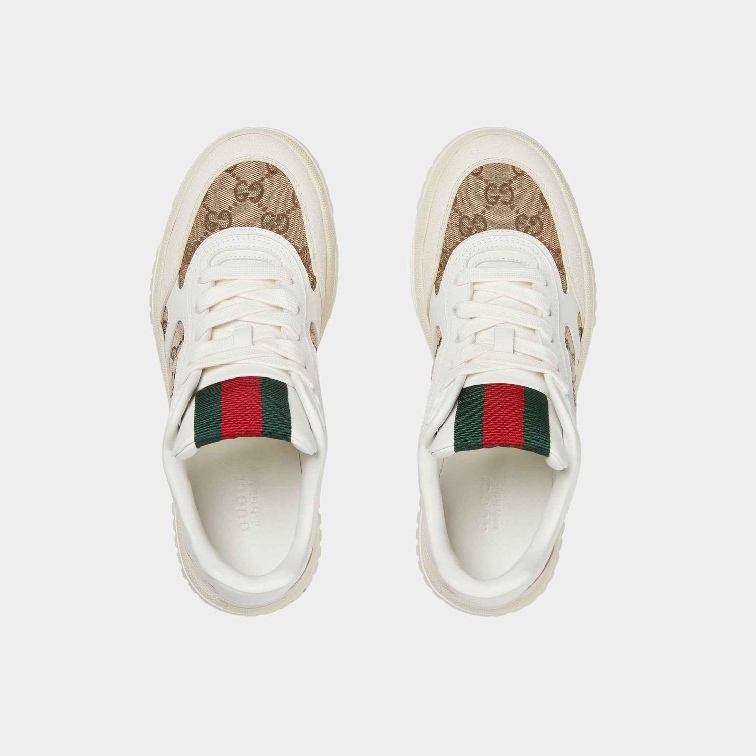 Re-Web Sneaker GG Canvas With Leather Trim