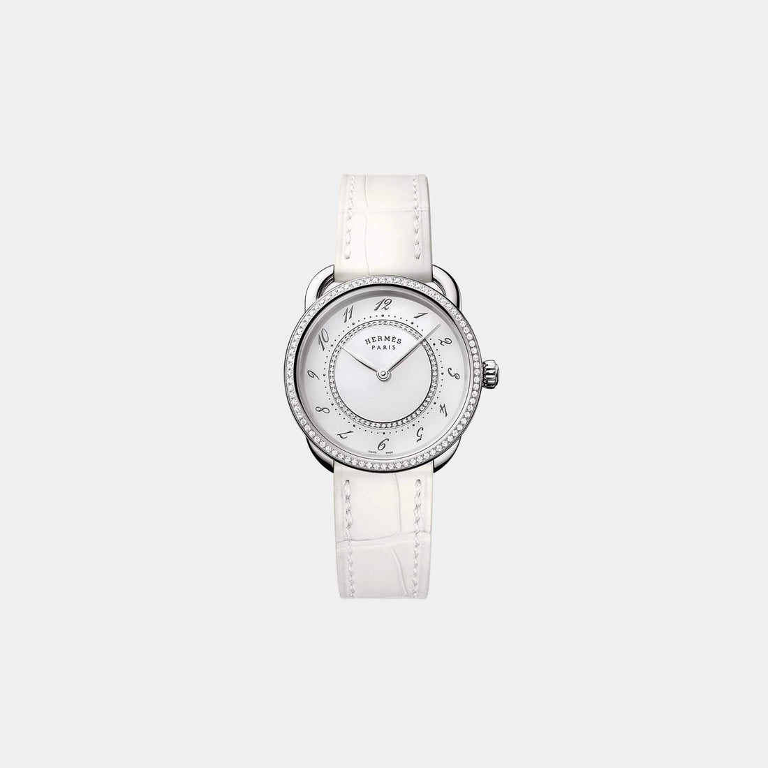 Arceau 30 mm Set-In Steel Watch With Alligator Strap