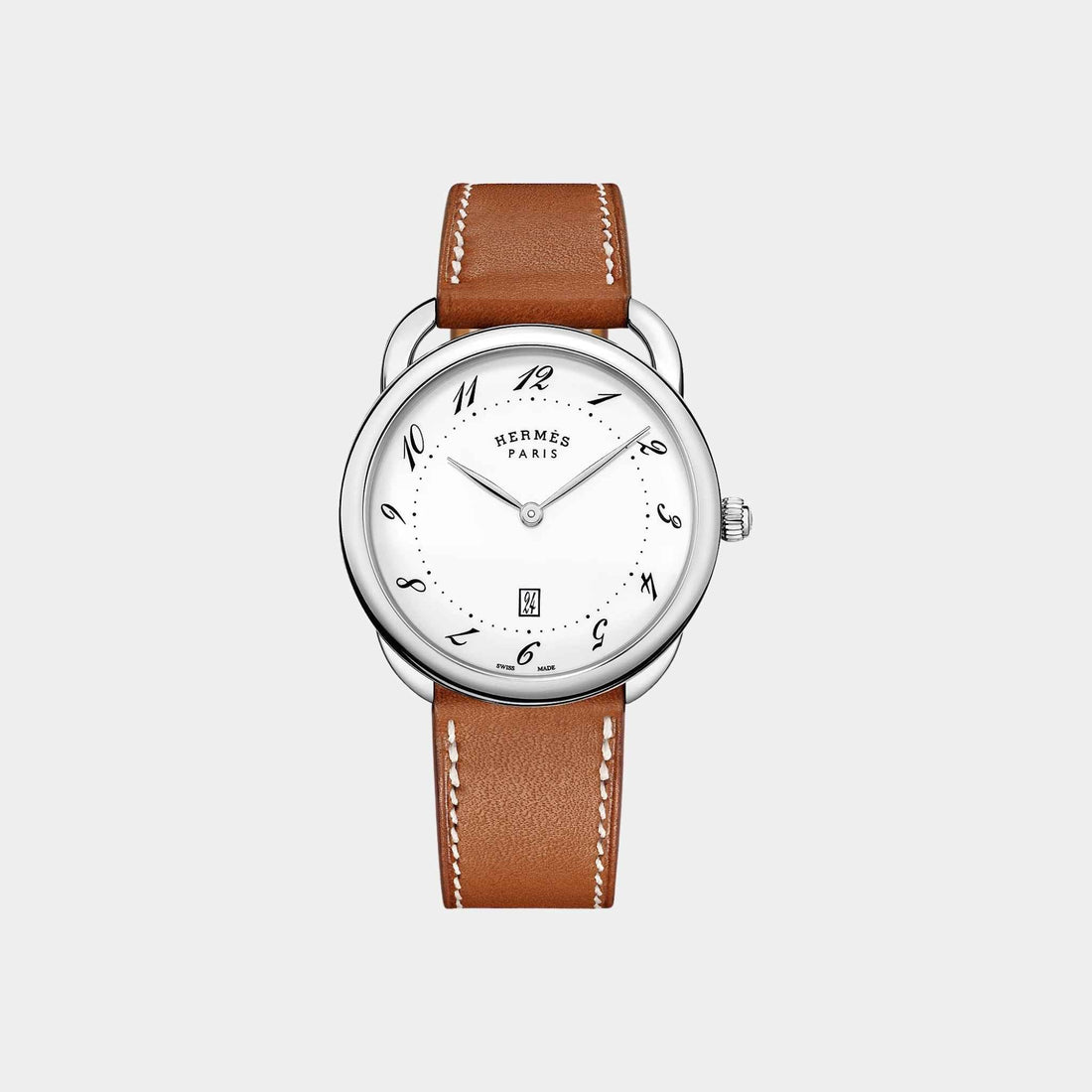 Arceau 40 mm Steel Watch With White Lacquered Dial