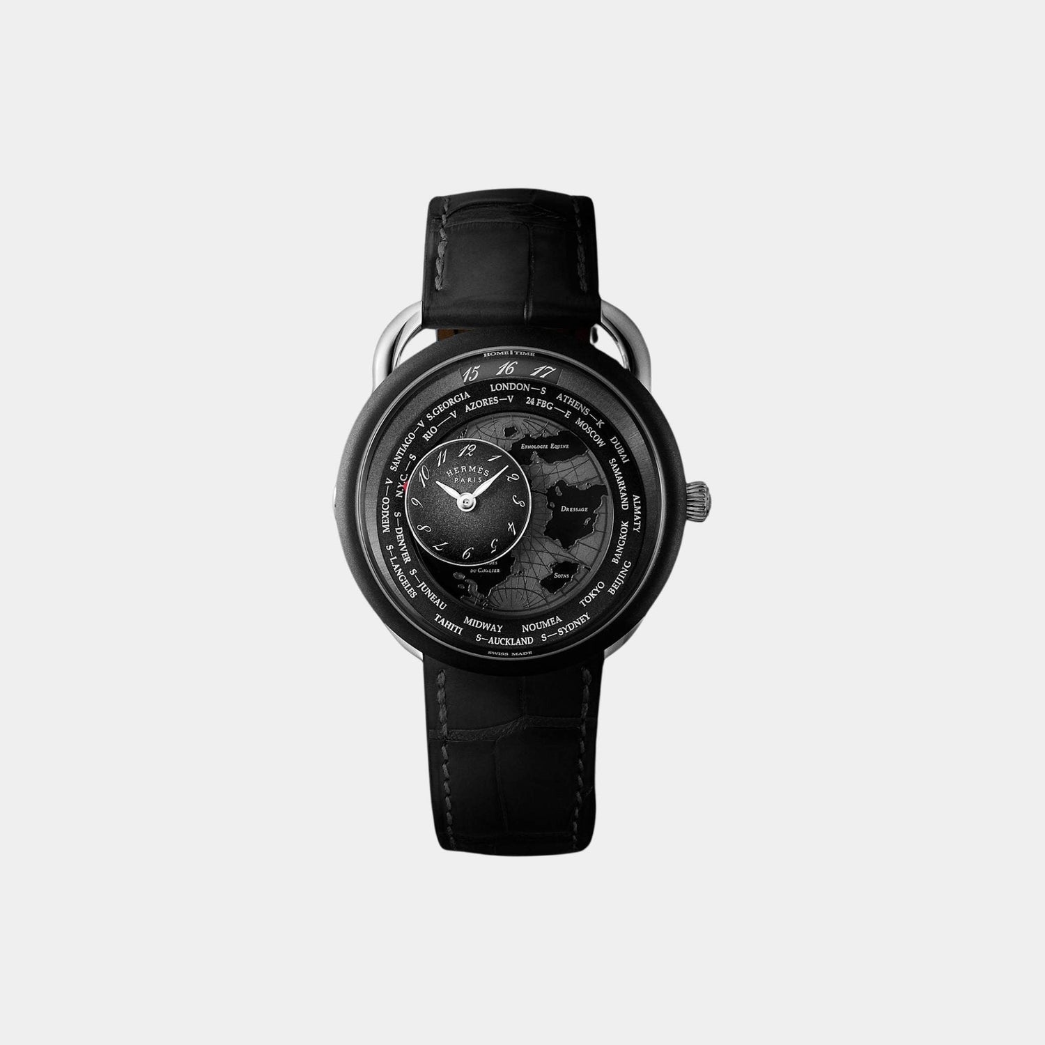 Arceau Le Temps Voyageur 41 mm Platinum And Titanium Watch