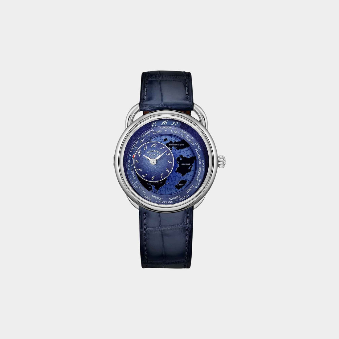 Arceau Le Temps Voyageur 38 mm Steel Watch