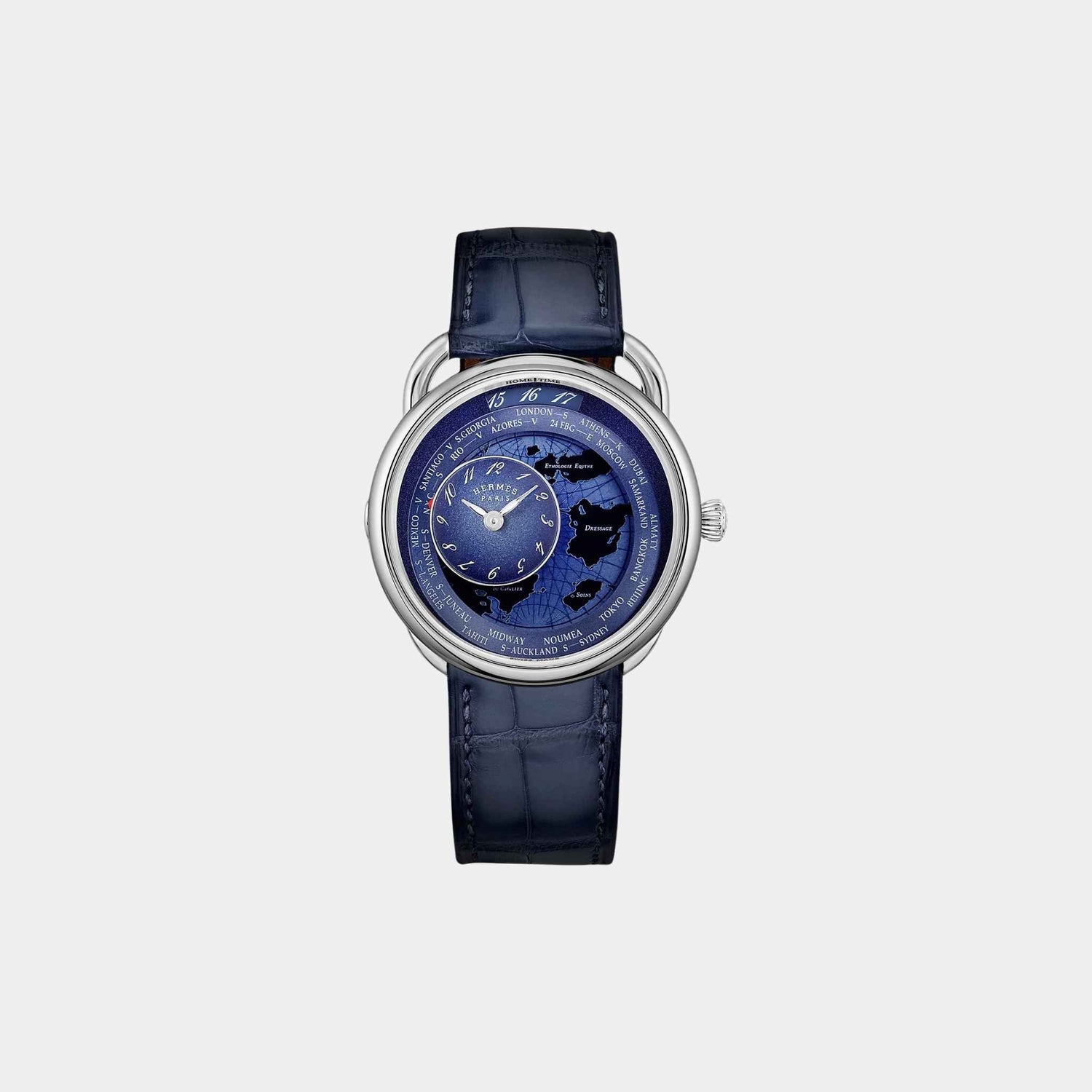 Arceau Le Temps Voyageur 38 mm Steel Watch