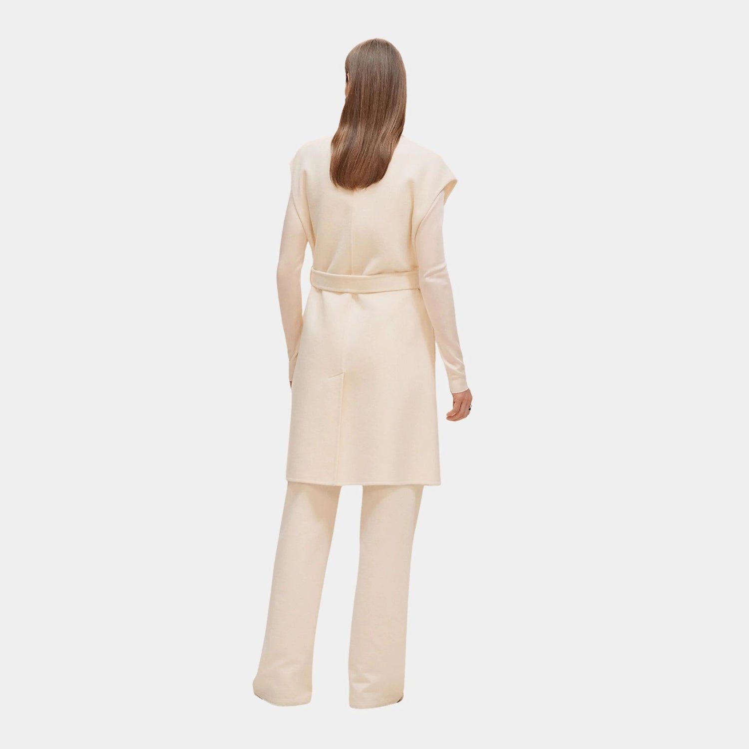 Belted Cashmere Long Vest