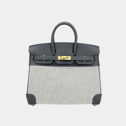 Birkin 25 Toile H Canvas-Swift Ardoise GHW