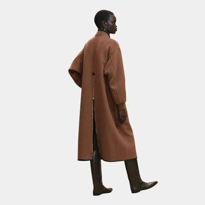 Bomber-inspired Coat in Double-sided Cashmere