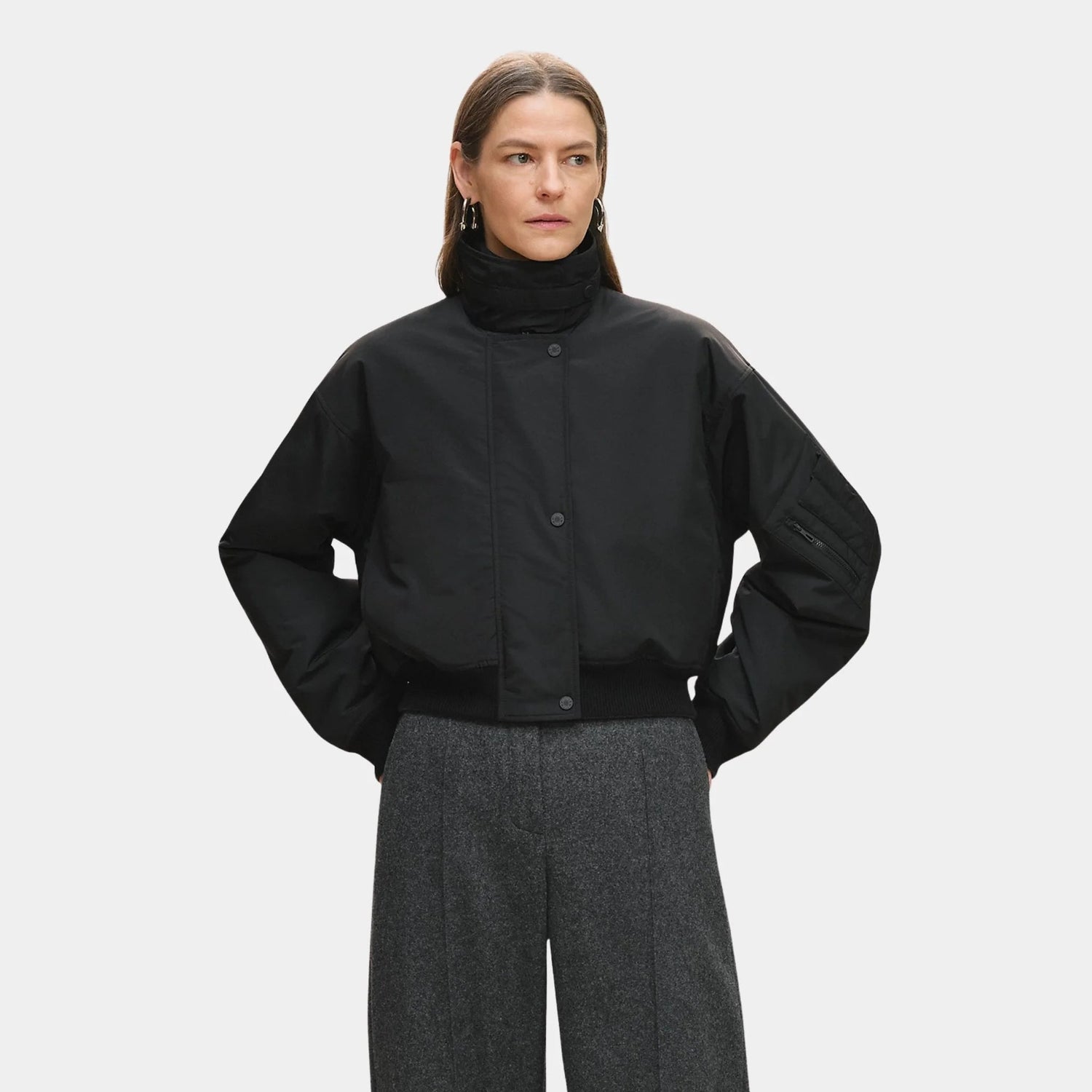 Bomber Jacket in Technical Wool