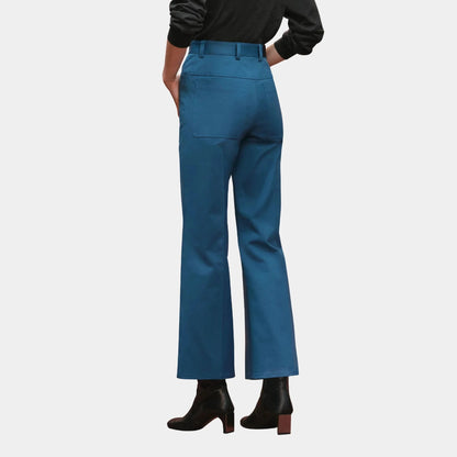 Bootcut Pants in Double Stretch Cotton Twill