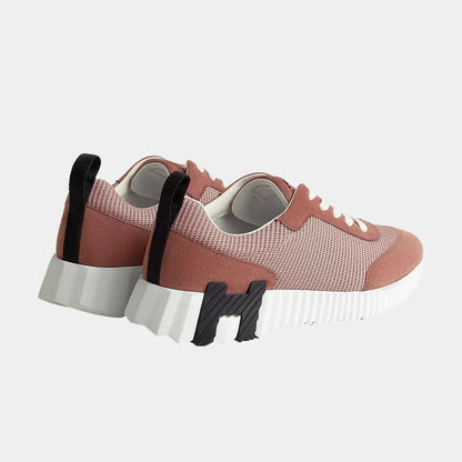 Bouncing Sneakers in Textured Mesh and Suede Goatskin