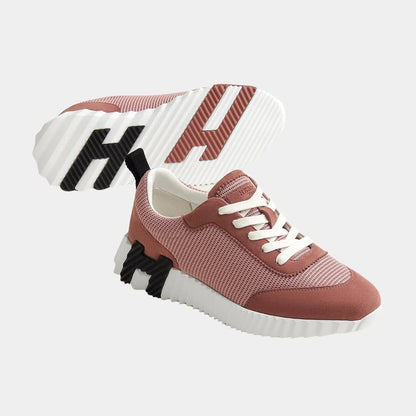Bouncing Sneakers in Textured Mesh and Suede Goatskin