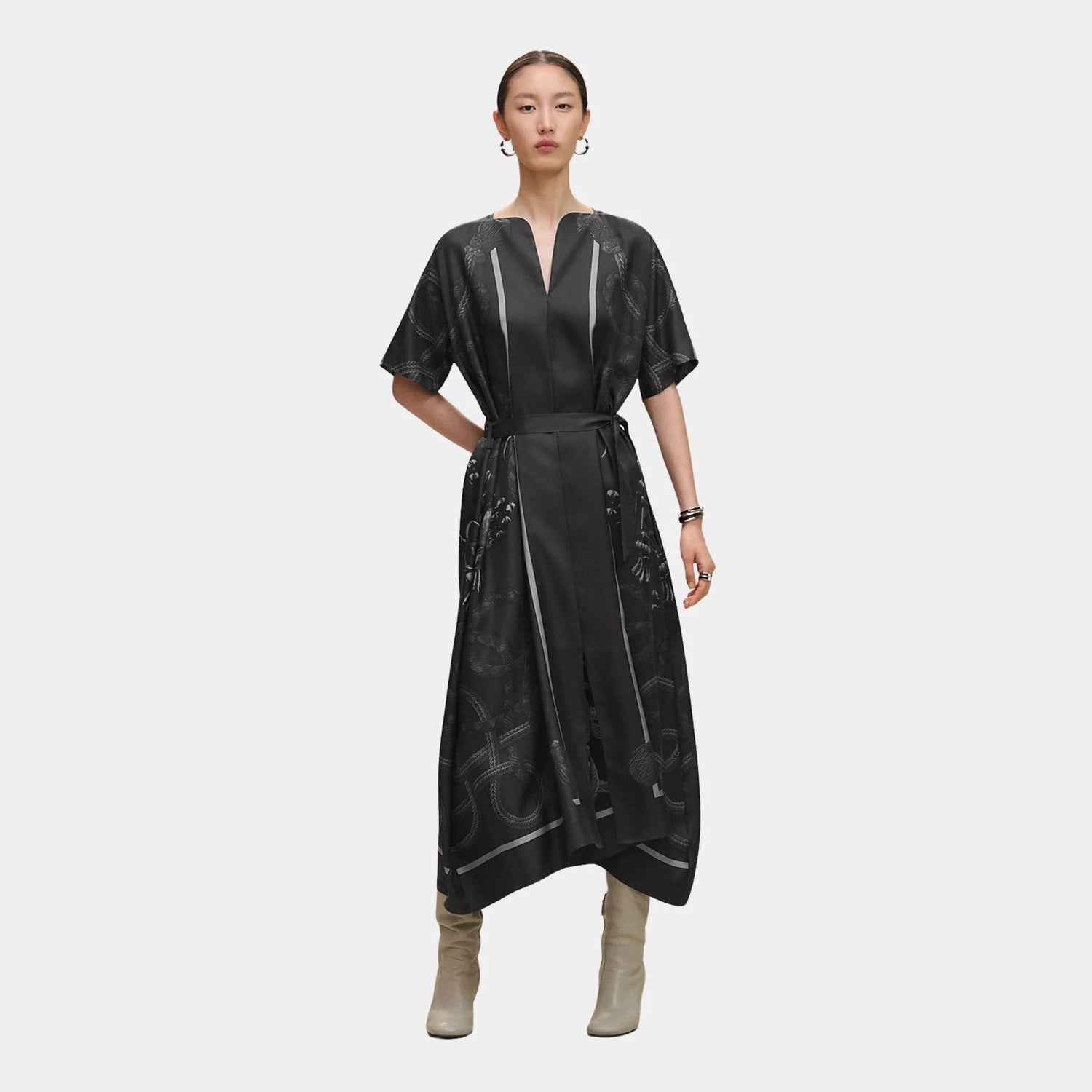Caftan in Palefroi Remix Printed Silk