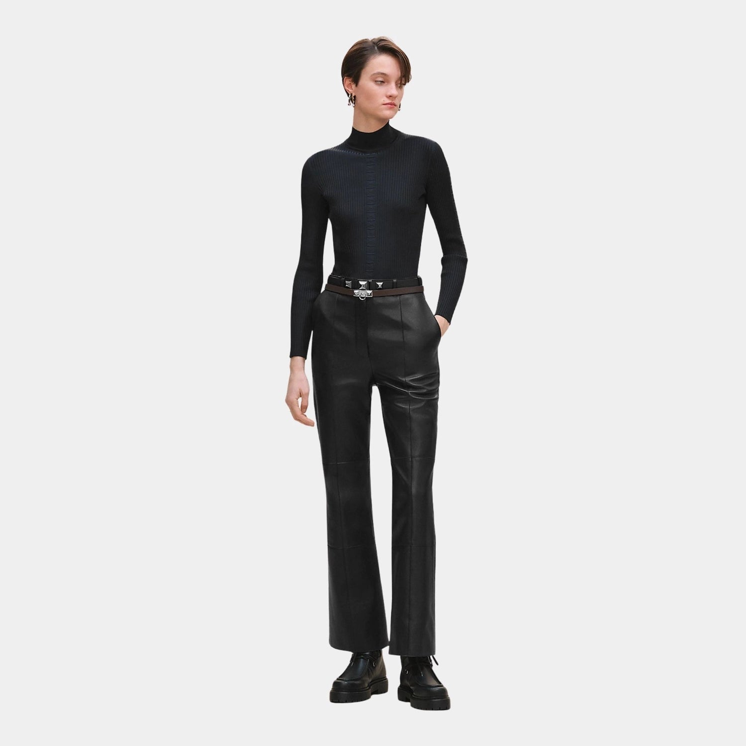 Cashmere Long-sleeve Sweater in Shiny Silk Knit