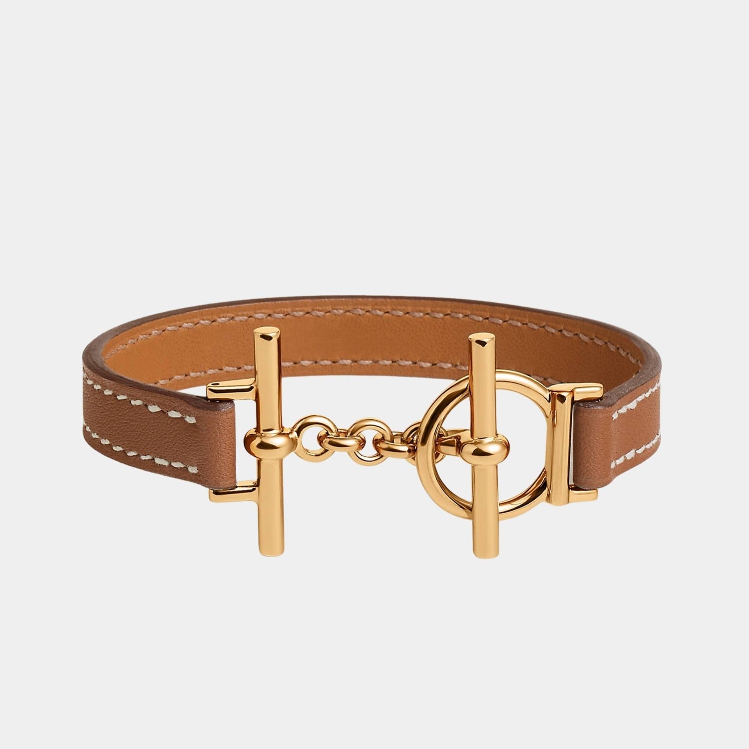 Croisiere Simple Tour Bracelet Swift Calfskin Gold Plated