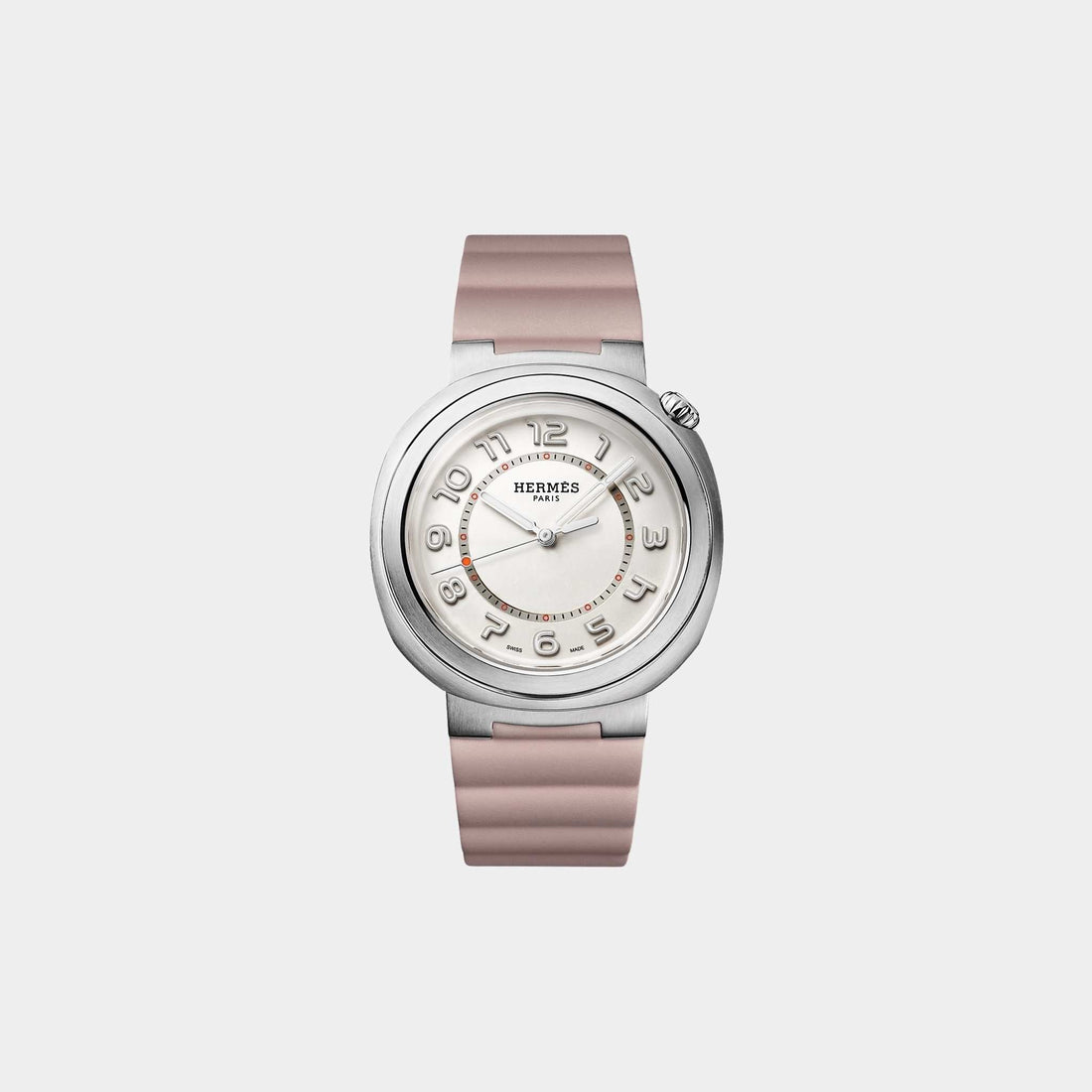 Cut 36 mm Steel Watch With Glycine Rubber Strap