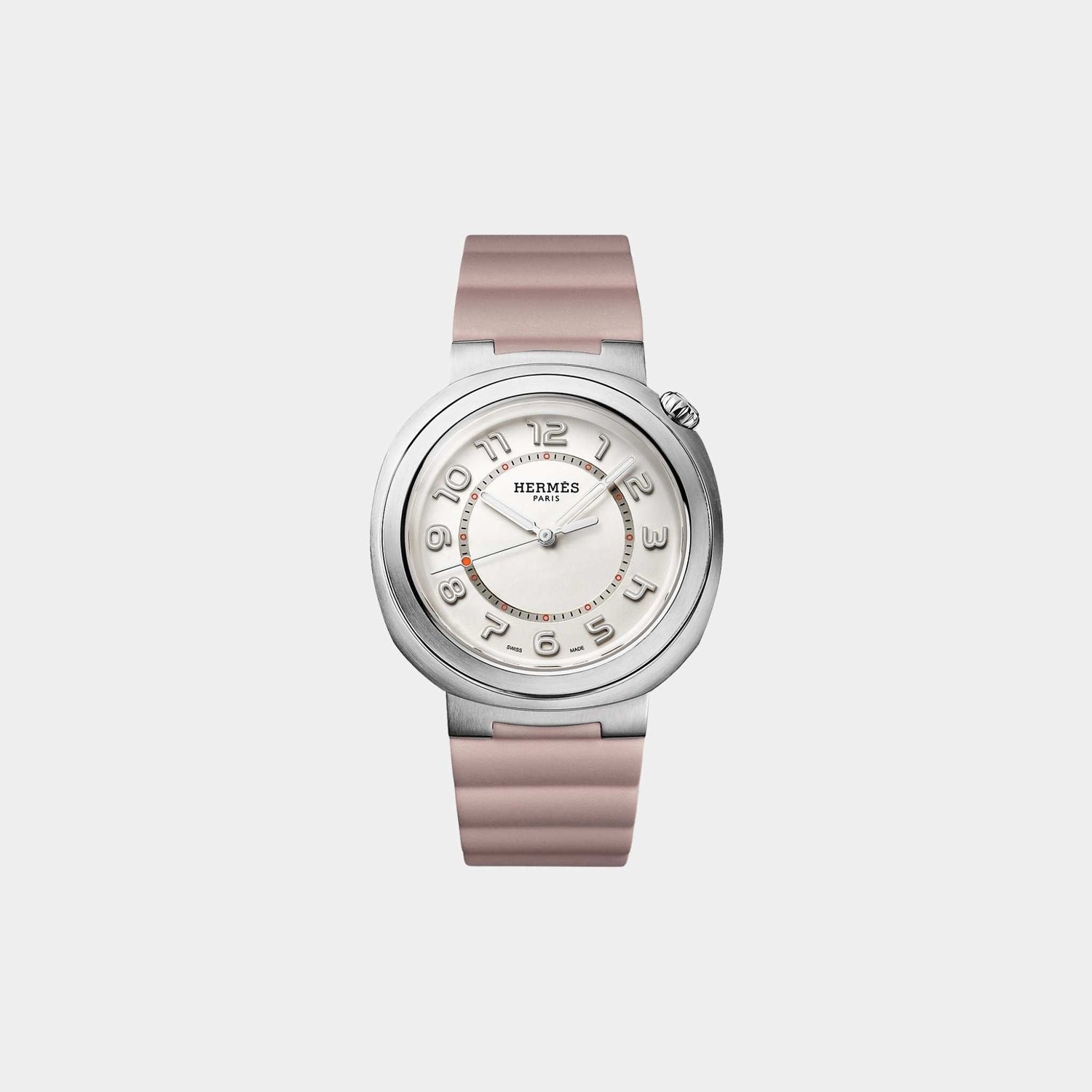 Cut 36 mm Steel Watch With Glycine Rubber Strap