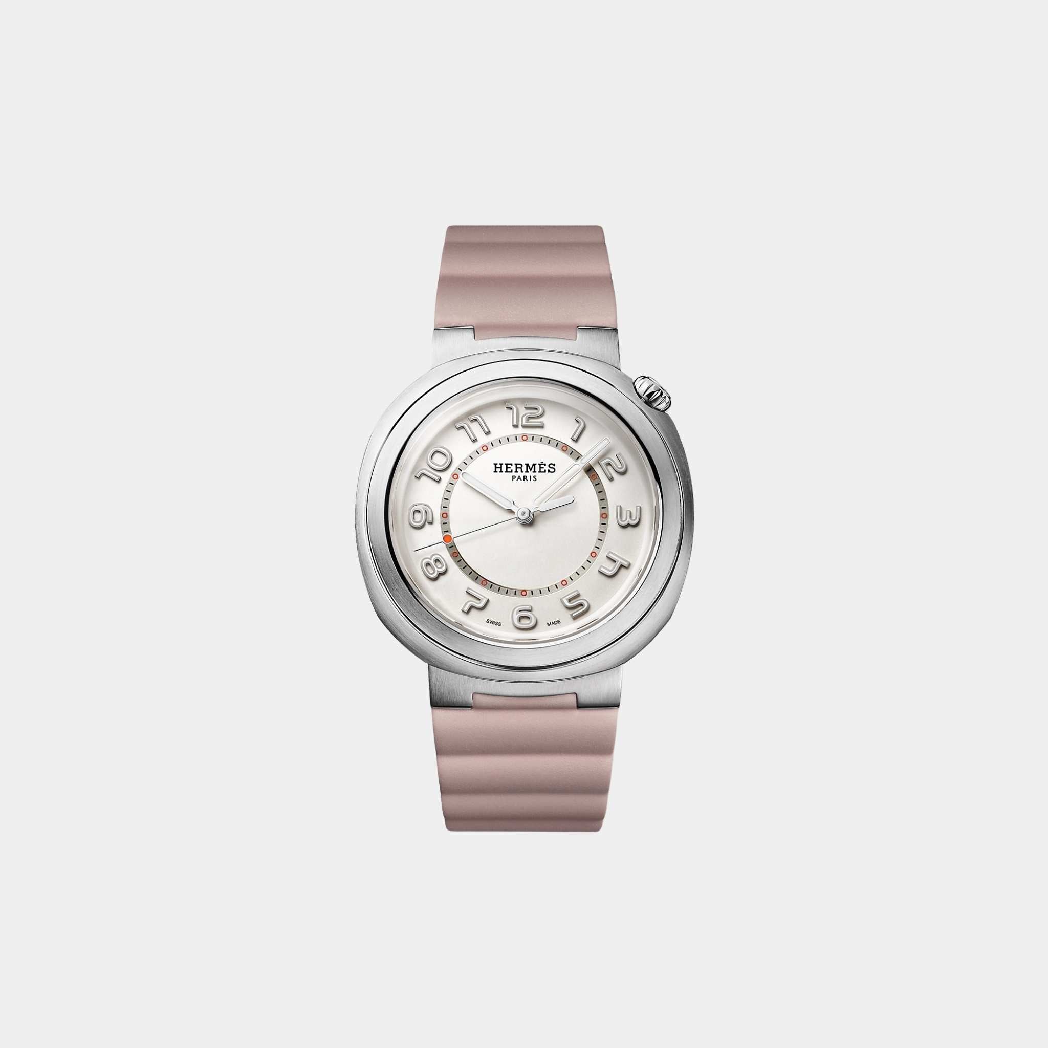 Cut 36 mm Steel Watch With Glycine Rubber Strap