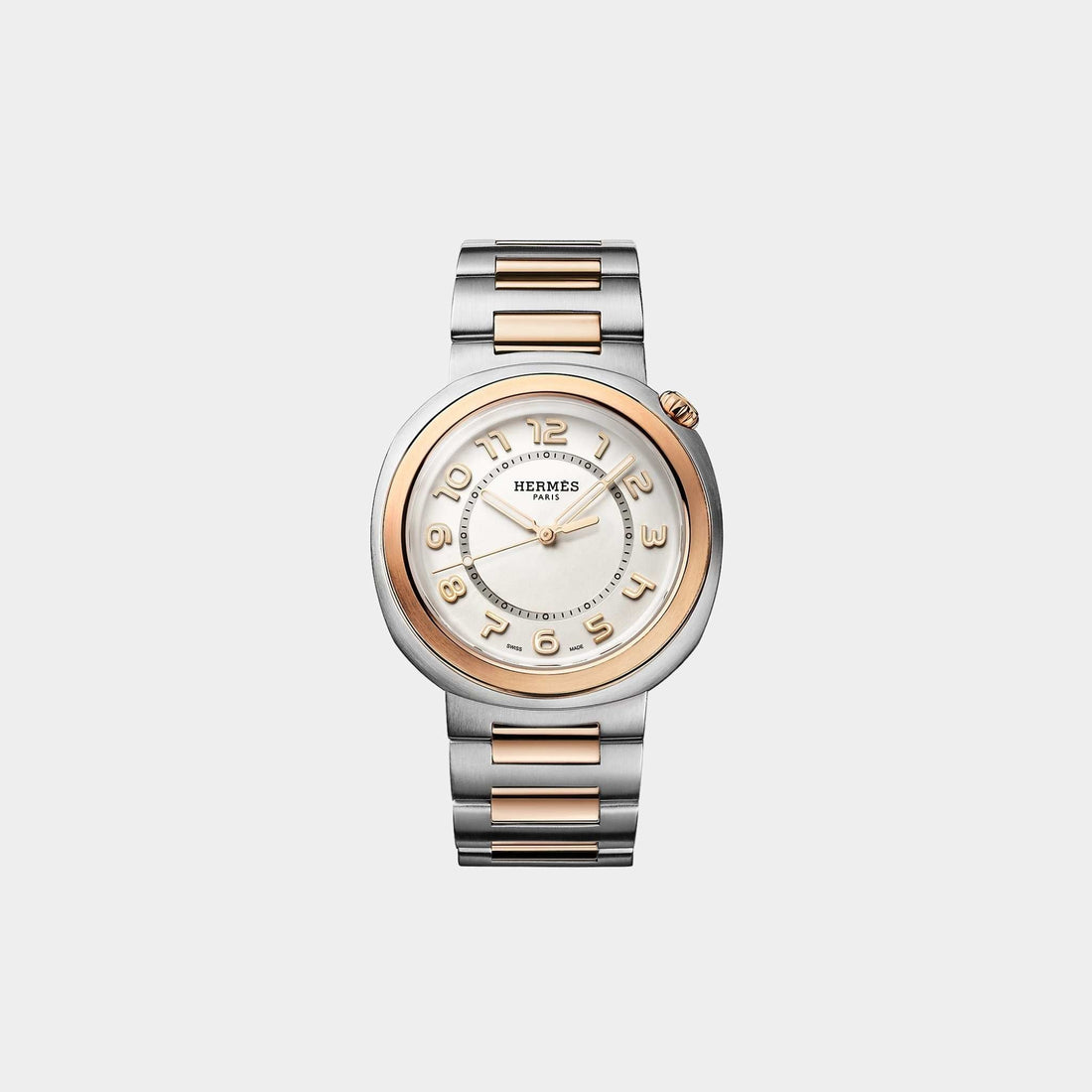 Cut 36 mm Watch With Steel-Rose Gold Bezel And Bracelet