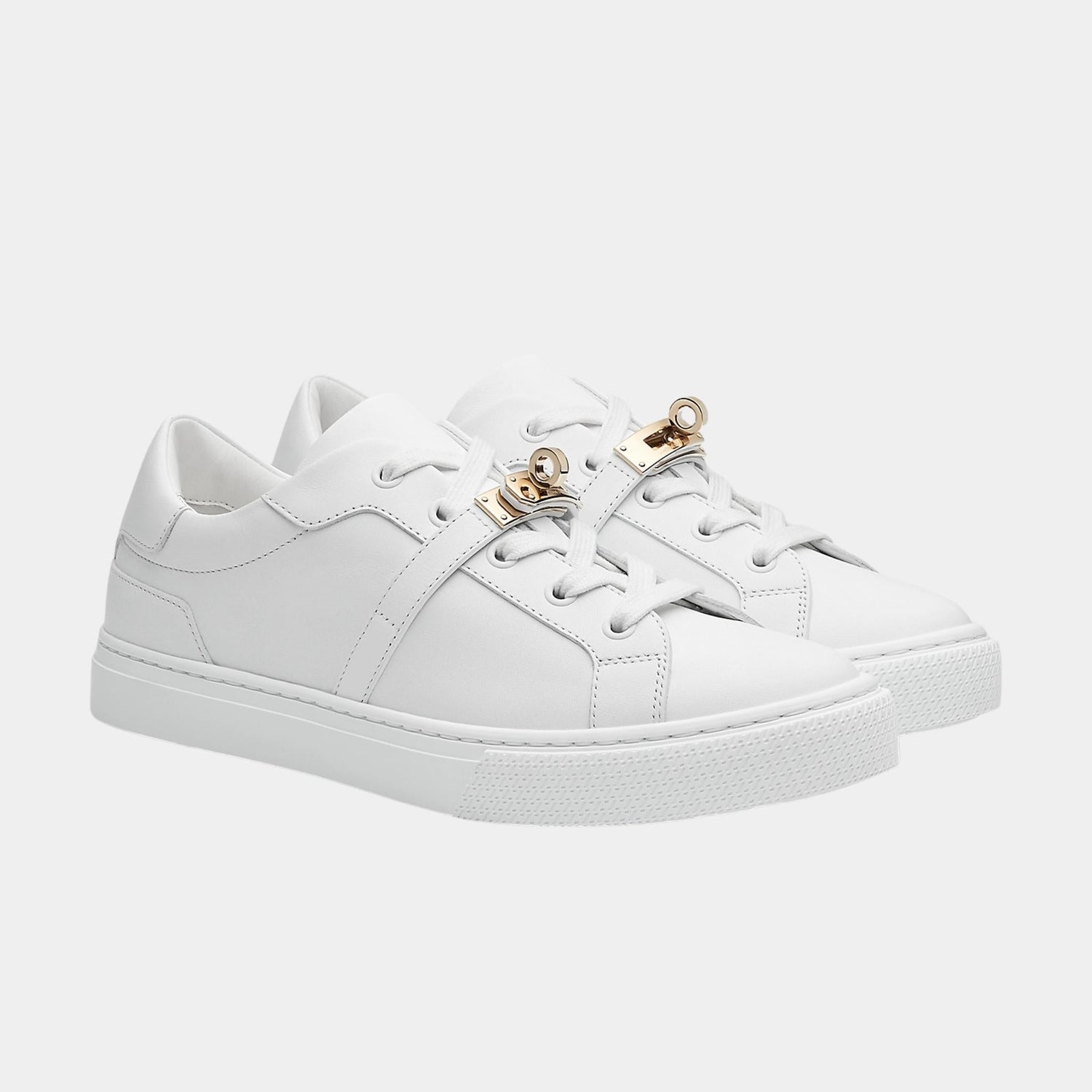 Day Sneaker in Calfskin with Permabrass Plated Buckle