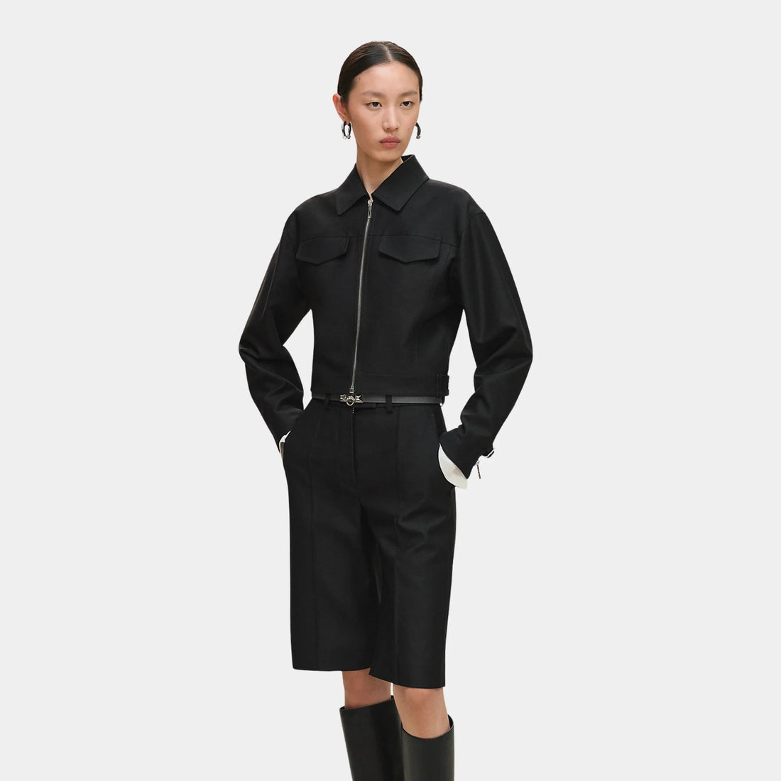 Denim Inspired Zip-Up Jacket