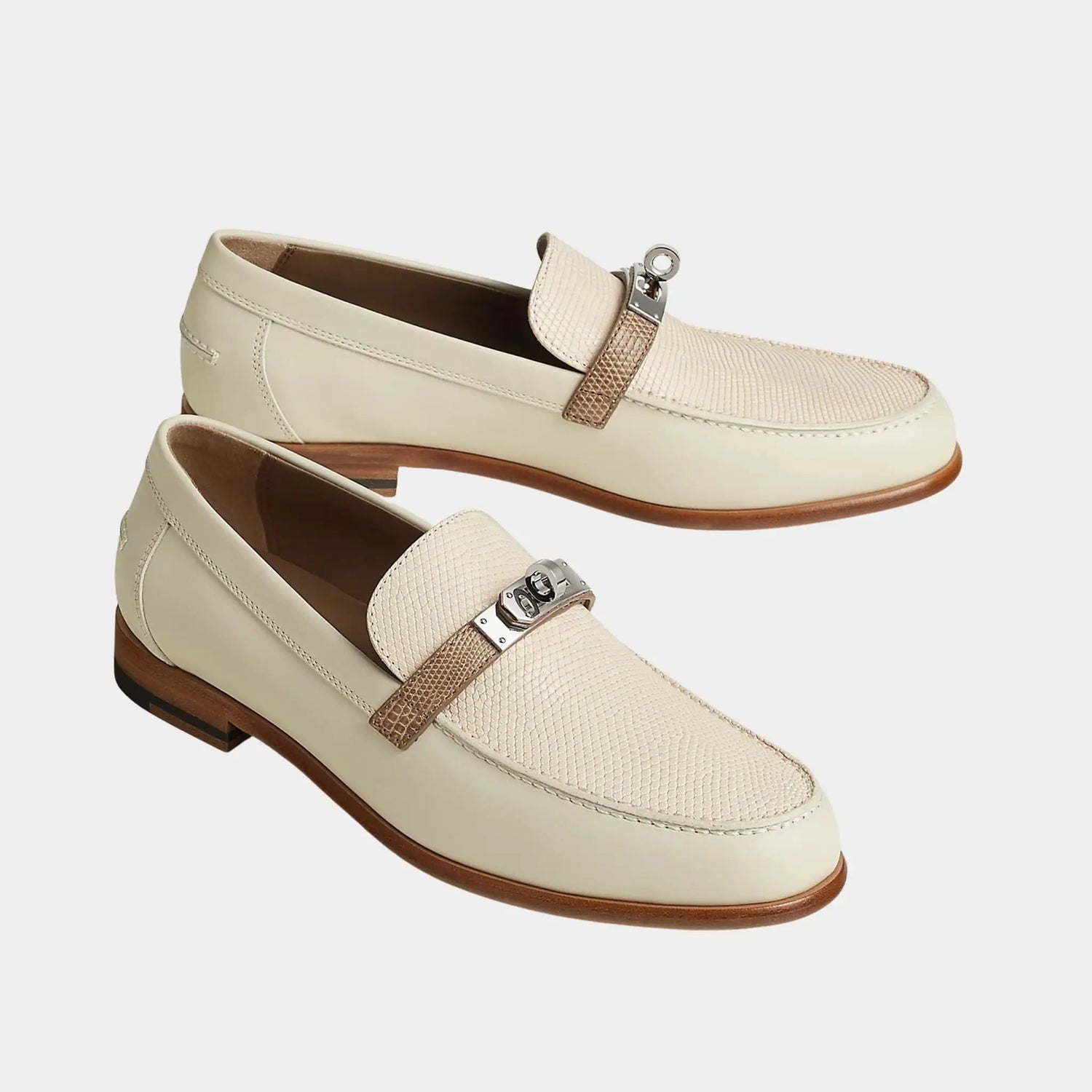 Destin Loafers in Calfskin and Shiny Lizard