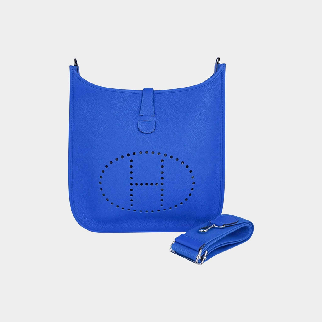 Evelyne III GM Bag Taurillon Clemence Bleu Hydra PHW