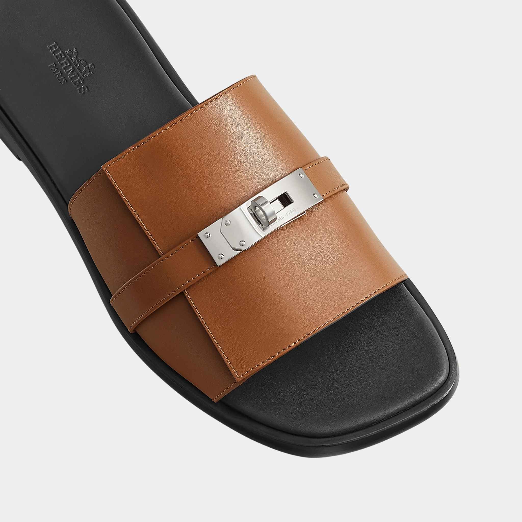 Gabriel Sandals Calfskin with Palladium Plated Kelly Buckle