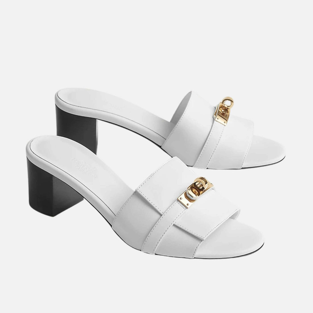 Gigi 50 Sandals in Calfskin Gold Plated Buckle