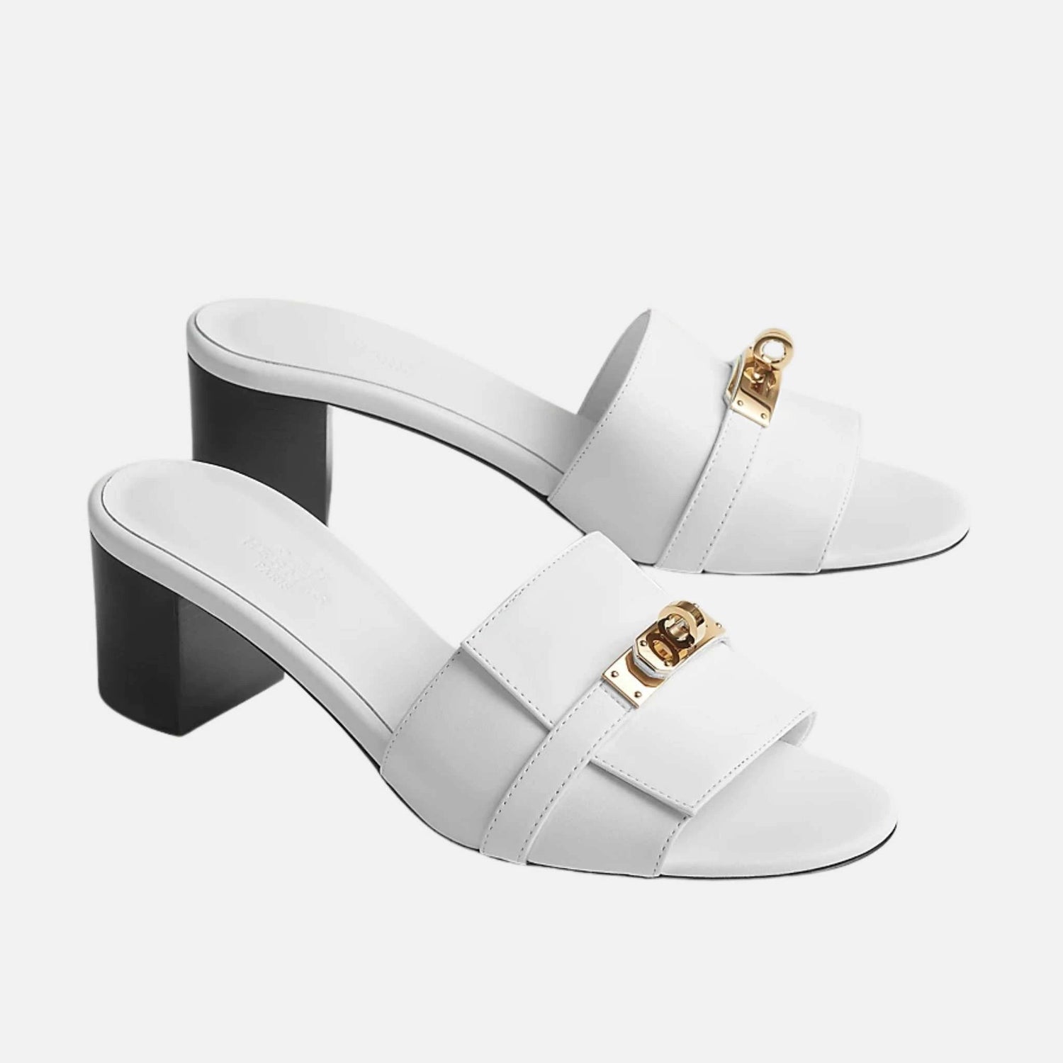 Gigi 50 Sandals in Calfskin Gold Plated Buckle