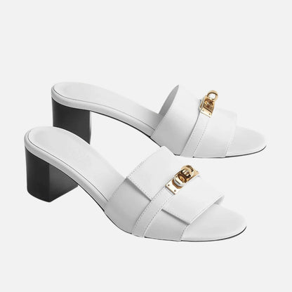 Gigi 50 Sandals in Calfskin Gold Plated Buckle