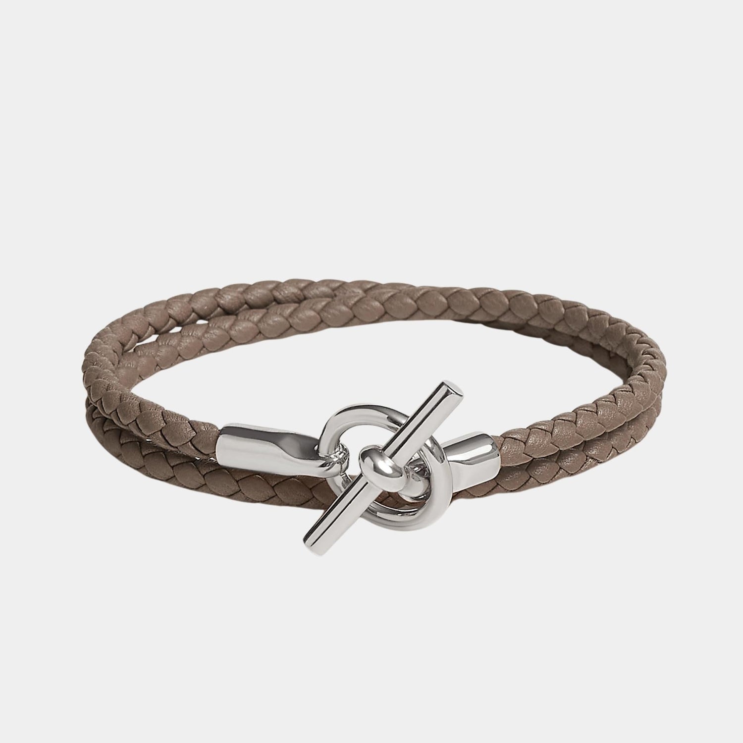 Glenan Double Tour Bracelet Swift Calfskin Palladium Plated