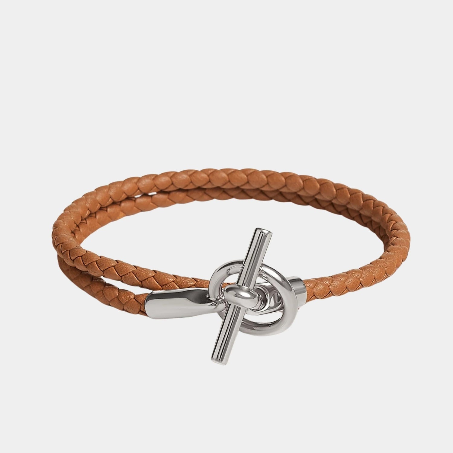 Glenan Double Tour Bracelet Swift Calfskin Palladium Plated
