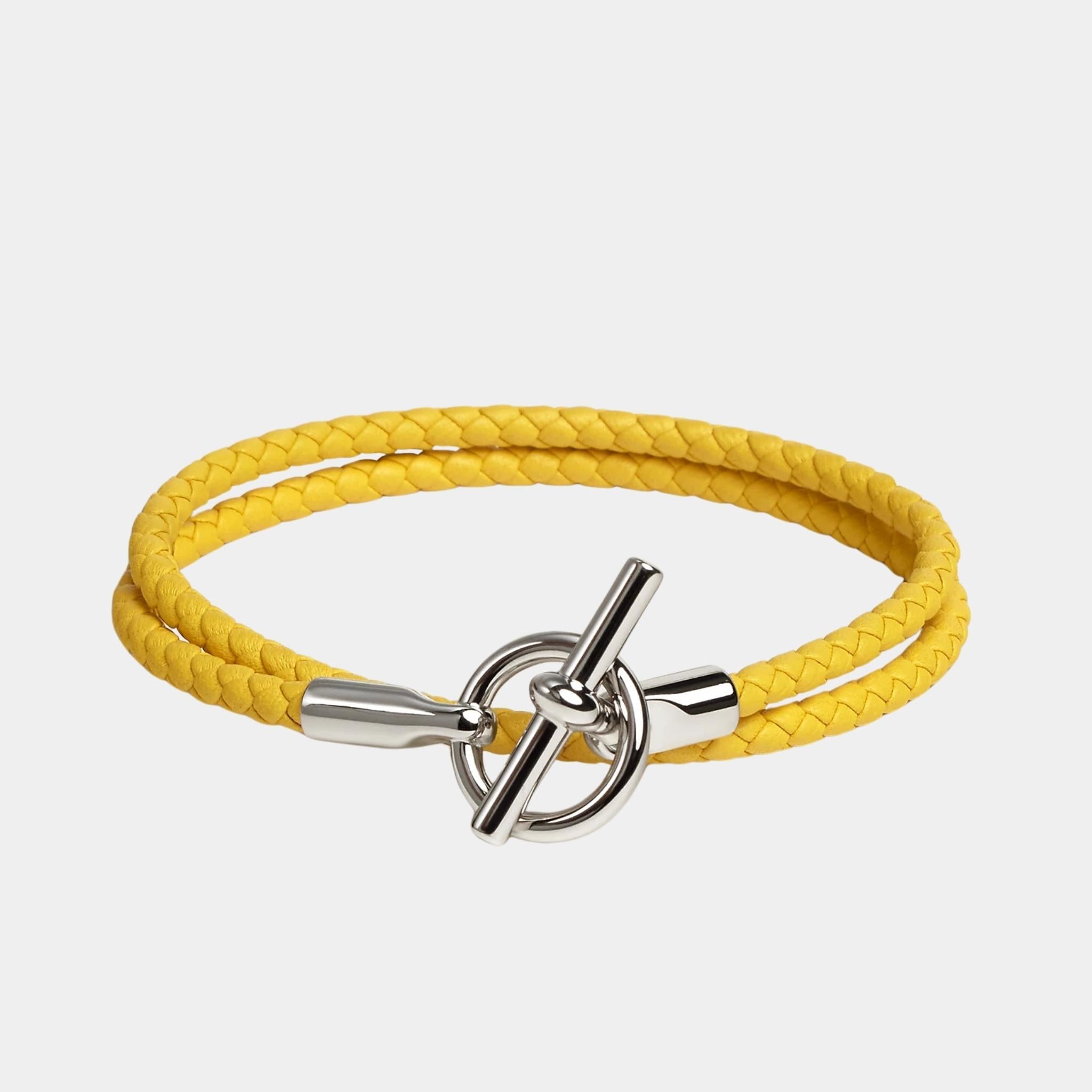 Glenan Double Tour Bracelet Swift Calfskin Palladium Plated