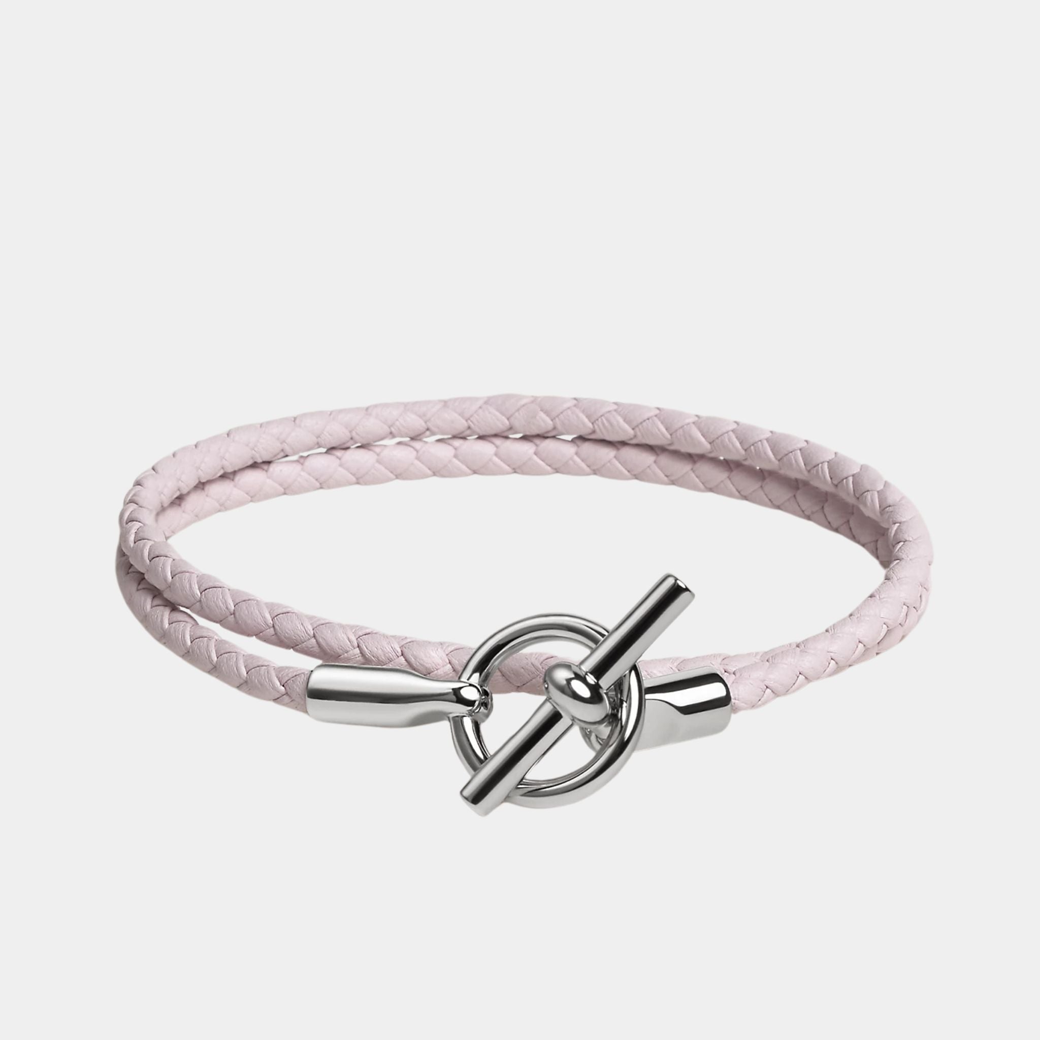 Glenan Double Tour Bracelet Swift Calfskin Palladium Plated