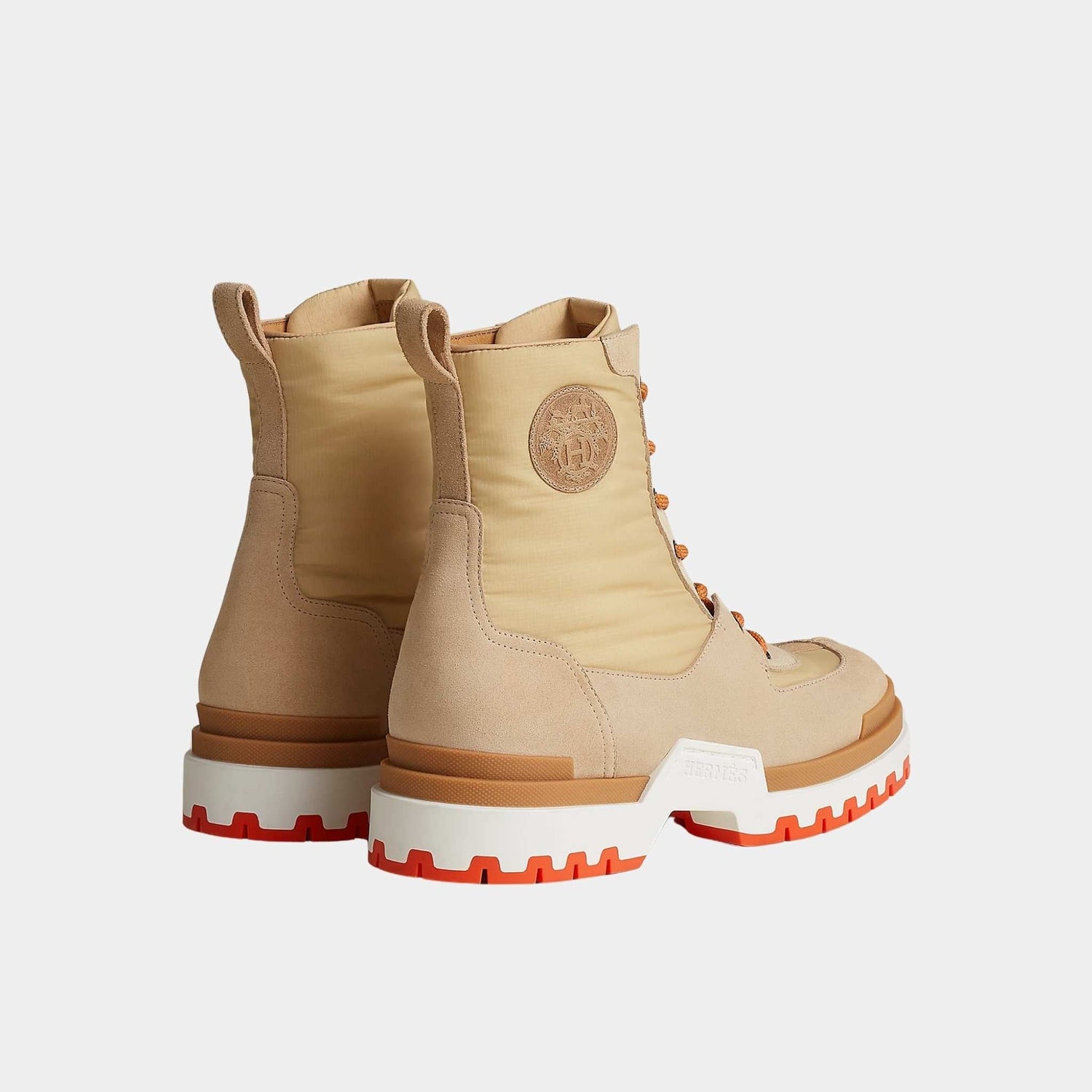 Grip Ankle Boot in Parachute Ripstop and Suede Calfskin
