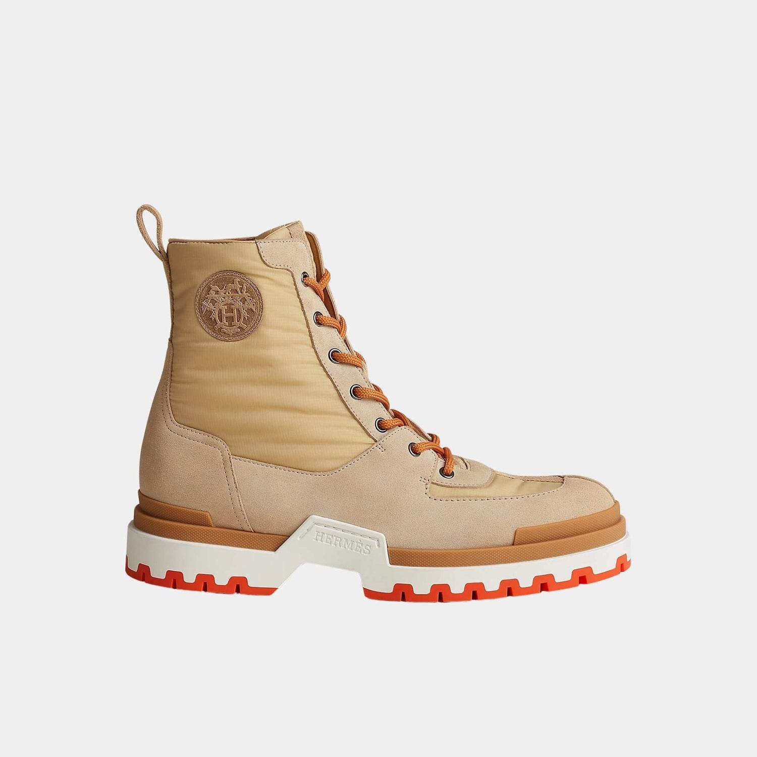 Grip Ankle Boot in Parachute Ripstop and Suede Calfskin
