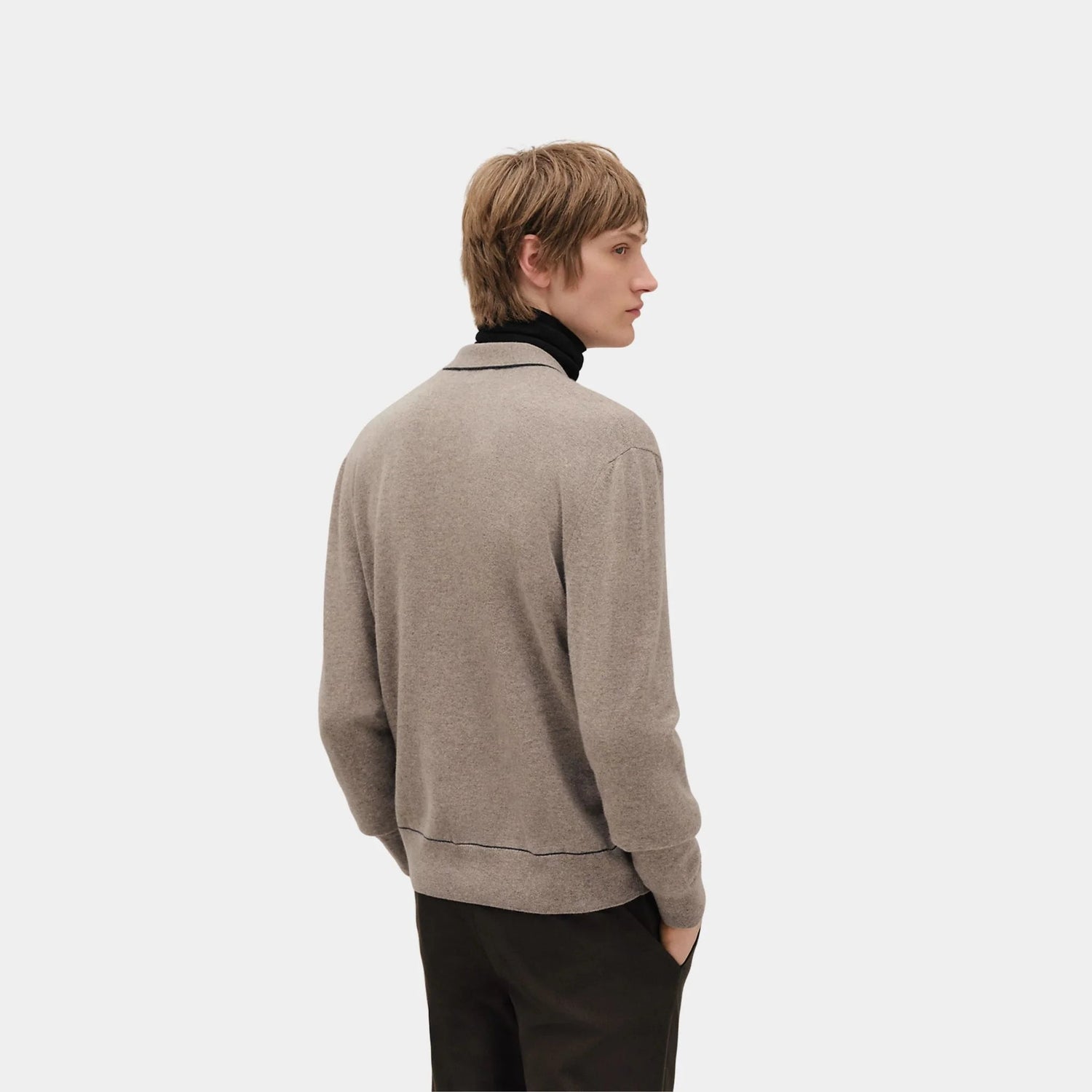 H bartack Button-down Cashmere Cardigan