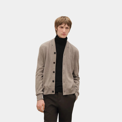 H bartack Button-down Cashmere Cardigan